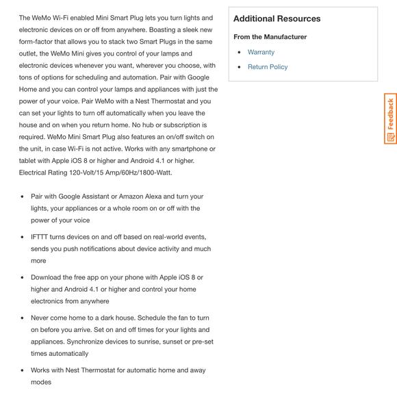 $37 Ea. WEMO MINI Smart Plug BUNDLE of 5 works with Google, Alexa, Siri - Picture 7 of 8